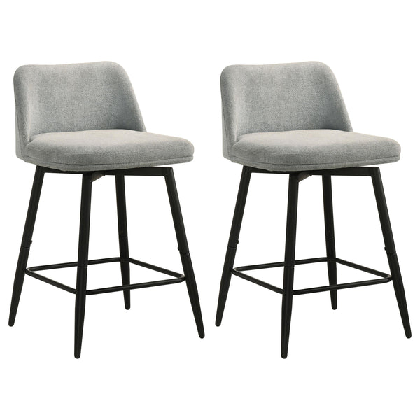 Mellor Gray Fabric Upholstered Swivel Counter Chair, Set of 2