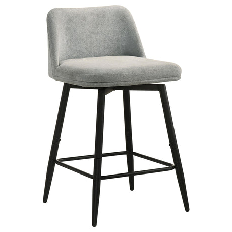 Mellor Gray Fabric Upholstered Swivel Counter Chair, Set of 2 from Coaster - Luna Furniture