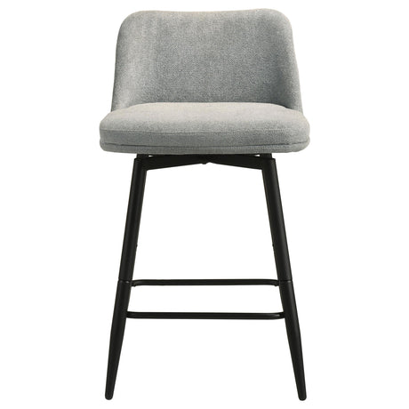 Mellor Gray Fabric Upholstered Swivel Counter Chair, Set of 2 from Coaster - Luna Furniture
