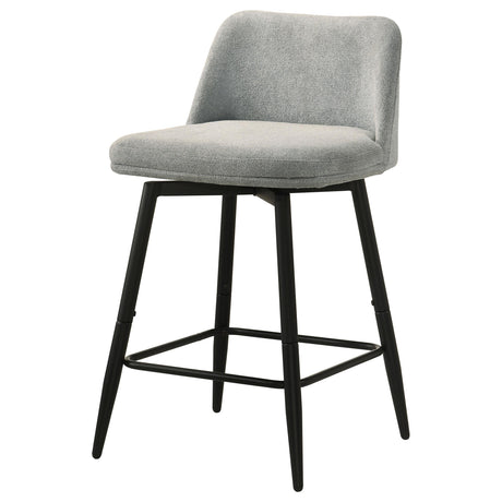 Mellor Gray Fabric Upholstered Swivel Counter Chair, Set of 2 from Coaster - Luna Furniture