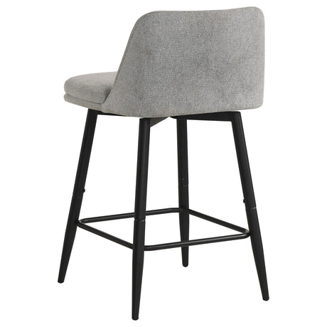 Mellor Gray Fabric Upholstered Swivel Counter Chair, Set of 2 from Coaster - Luna Furniture