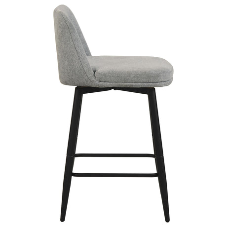 Mellor Gray Fabric Upholstered Swivel Counter Chair, Set of 2 from Coaster - Luna Furniture