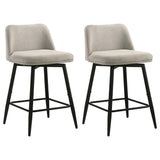 Mellor Slate Brown Fabric Upholstered Swivel Counter Chair (Set of 2) from Coaster - Luna Furniture