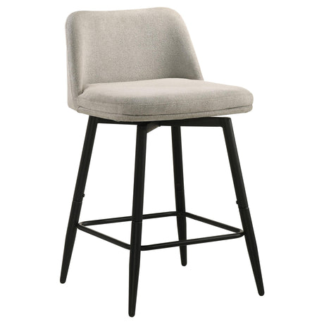 Mellor Slate Brown Fabric Upholstered Swivel Counter Chair, Set of 2 from Coaster - Luna Furniture