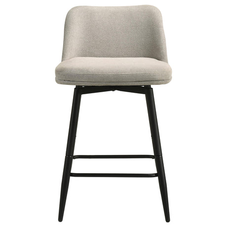 Mellor Slate Brown Fabric Upholstered Swivel Counter Chair, Set of 2 from Coaster - Luna Furniture