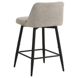 Mellor Slate Brown Fabric Upholstered Swivel Counter Chair, Set of 2 from Coaster - Luna Furniture