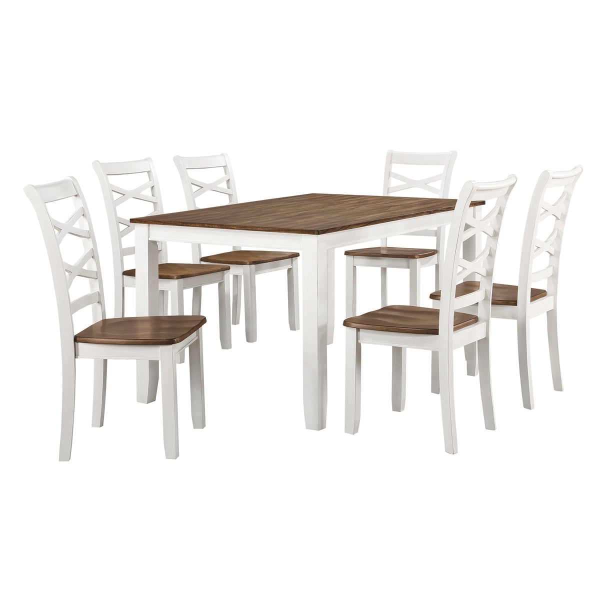 Challis Cherry/White 7-Piece Dining Set from Homelegance - Luna Furniture
