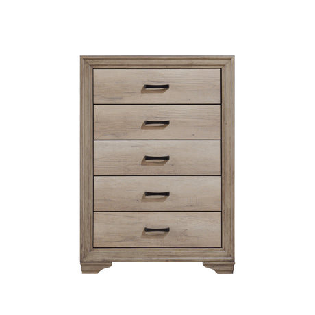 Lonan Natural 5-Piece Bedroom Set (Queen Bed, Nightstand, Dresser, Mirror, Chest) from Homelegance - Luna Furniture