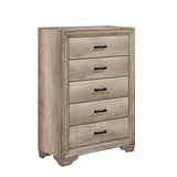 Lonan Natural 5-Piece Bedroom Set (Queen Bed, Nightstand, Dresser, Mirror, Chest) from Homelegance - Luna Furniture
