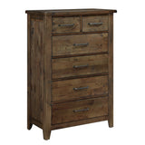 Jerrick Burnished Brown 4-Piece Queen Sleigh Storage Platform Bedroom Set (Queen Bed, Nightstand, Dresser, Mirror) from Homelegance - Luna Furniture