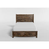 Jerrick Burnished Brown Eastern King Sleigh Platform Bed with Footboard Storage from Homelegance - Luna Furniture