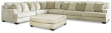 Rawcliffe Parchment 4-Piece Sectional with Ottoman from Ashley Furniture - Luna Furniture