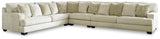 Rawcliffe Parchment 4-Piece Sectional with Ottoman from Ashley Furniture - Luna Furniture