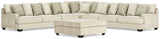 Rawcliffe Parchment 5-Piece Sectional and Oversized Ottoman from Ashley Furniture - Luna Furniture