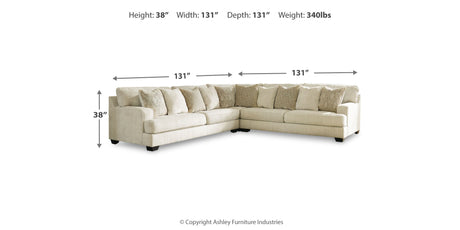 Rawcliffe Parchment 3-Piece Sectional from Ashley - Luna Furniture