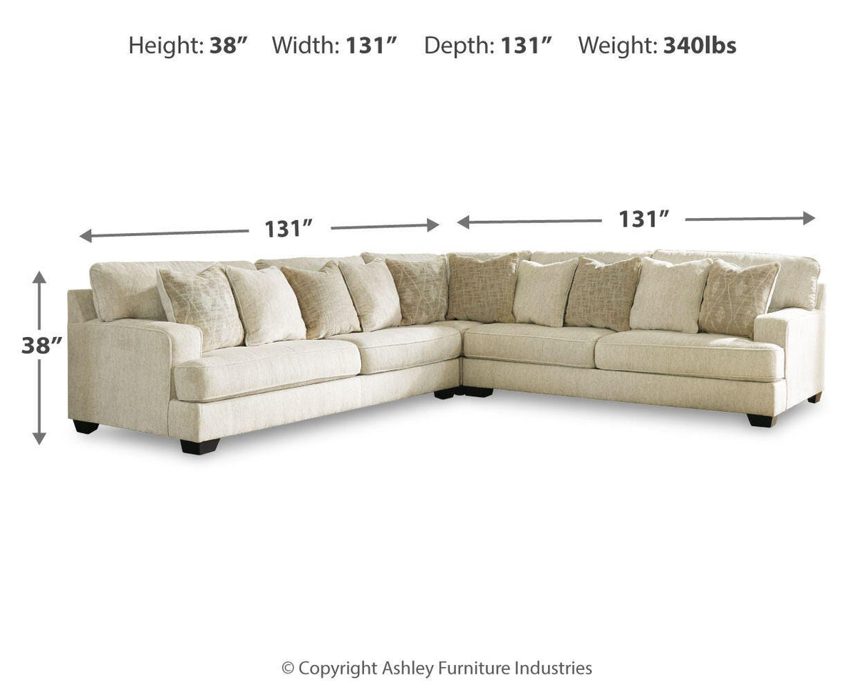 Rawcliffe Parchment 3-Piece Sectional from Ashley - Luna Furniture