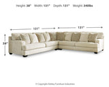 Rawcliffe Parchment 3-Piece Sectional from Ashley - Luna Furniture
