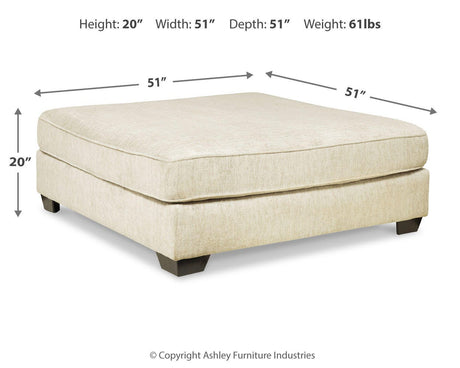 Rawcliffe Parchment Oversized Accent Ottoman from Ashley - Luna Furniture