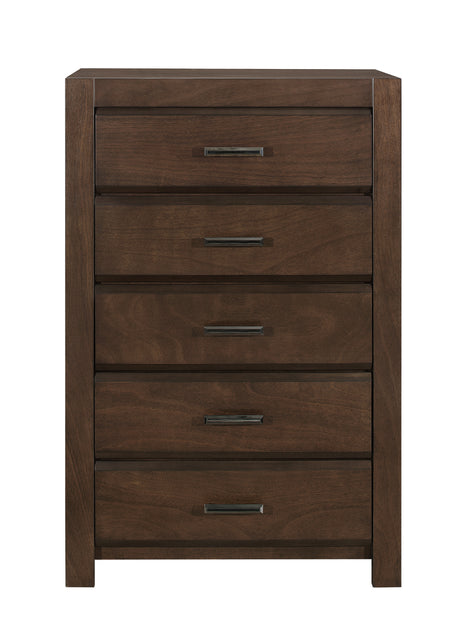 Erwan Espresso 5-Piece Bedroom Set (Queen Bed, Nightstand, Dresser, Mirror, Chest) from Homelegance - Luna Furniture
