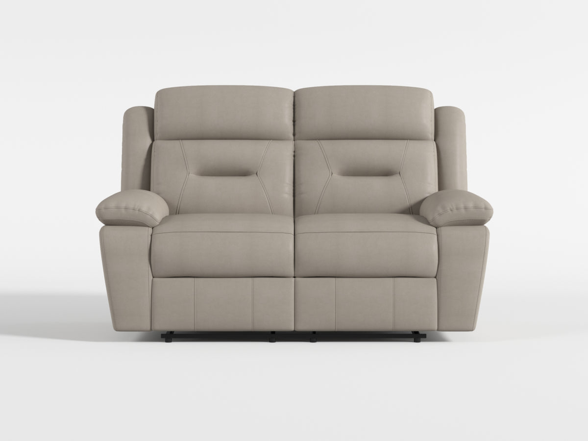 Hancock Blue Leather Double Reclining Loveseat from Homelegance - Luna Furniture