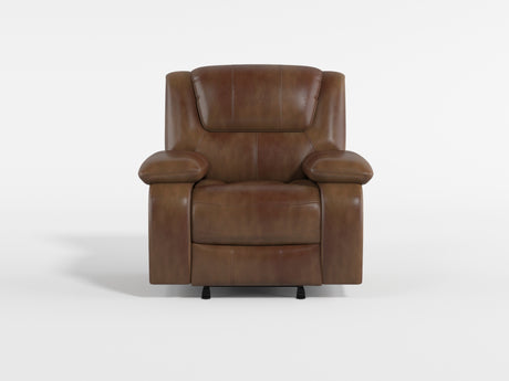 Ellicott Black Genuine Leather Glider Reclining Chair from Homelegance - Luna Furniture
