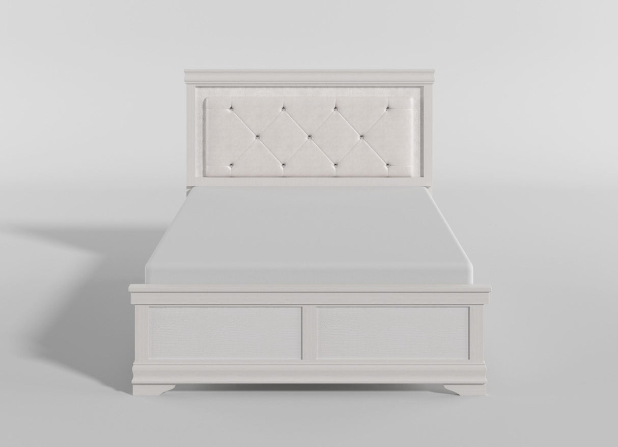 Lana White California King LED Upholstered Panel Bed from Homelegance - Luna Furniture