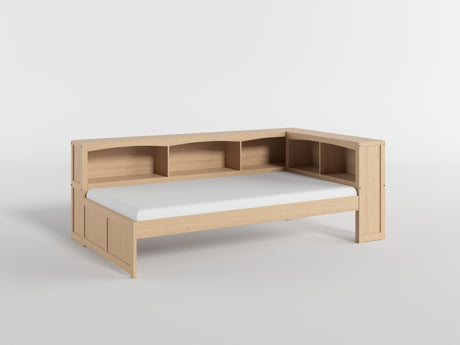 Bartly Pine Twin Bookcase Corner Bed with Storage Boxes from Homelegance - Luna Furniture