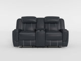 Littleton Black Double Reclining Loveseat with Center Console from Homelegance - Luna Furniture