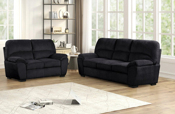 Tiffany Black 2-Piece Living Room Set