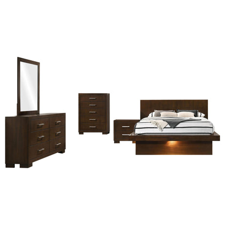 Jessica Cappuccino 5-Piece Eastern King Bedroom Set with Bookcase Headboard from Coaster - Luna Furniture