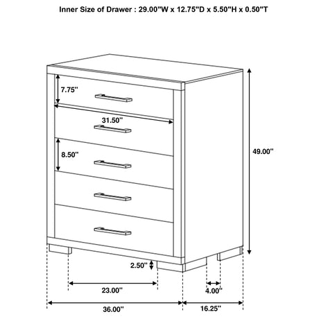 Jessica Eastern King 5-Piece Minimalistic Platform Bedroom Set from Coaster - Luna Furniture