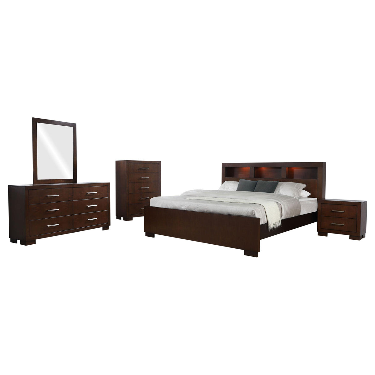 Jessica Cappuccino 5-Piece Eastern King Bedroom Set from Coaster - Luna Furniture