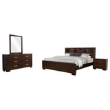 Jessica Cappuccino 5-Piece Queen Bedroom Set with Nightstand Panels from Coaster - Luna Furniture