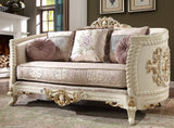 HD-2011 Newberry Li Cream/Metallic Gold Details Loveseat from Homey Design - Luna Furniture