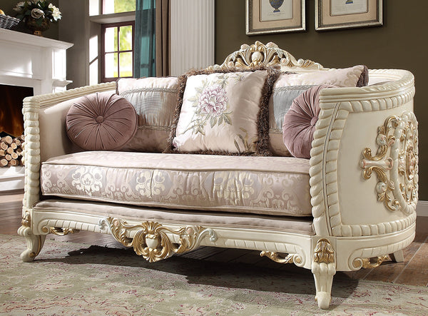 HD-2011 Newberry Li Cream/Metallic Gold Details Loveseat