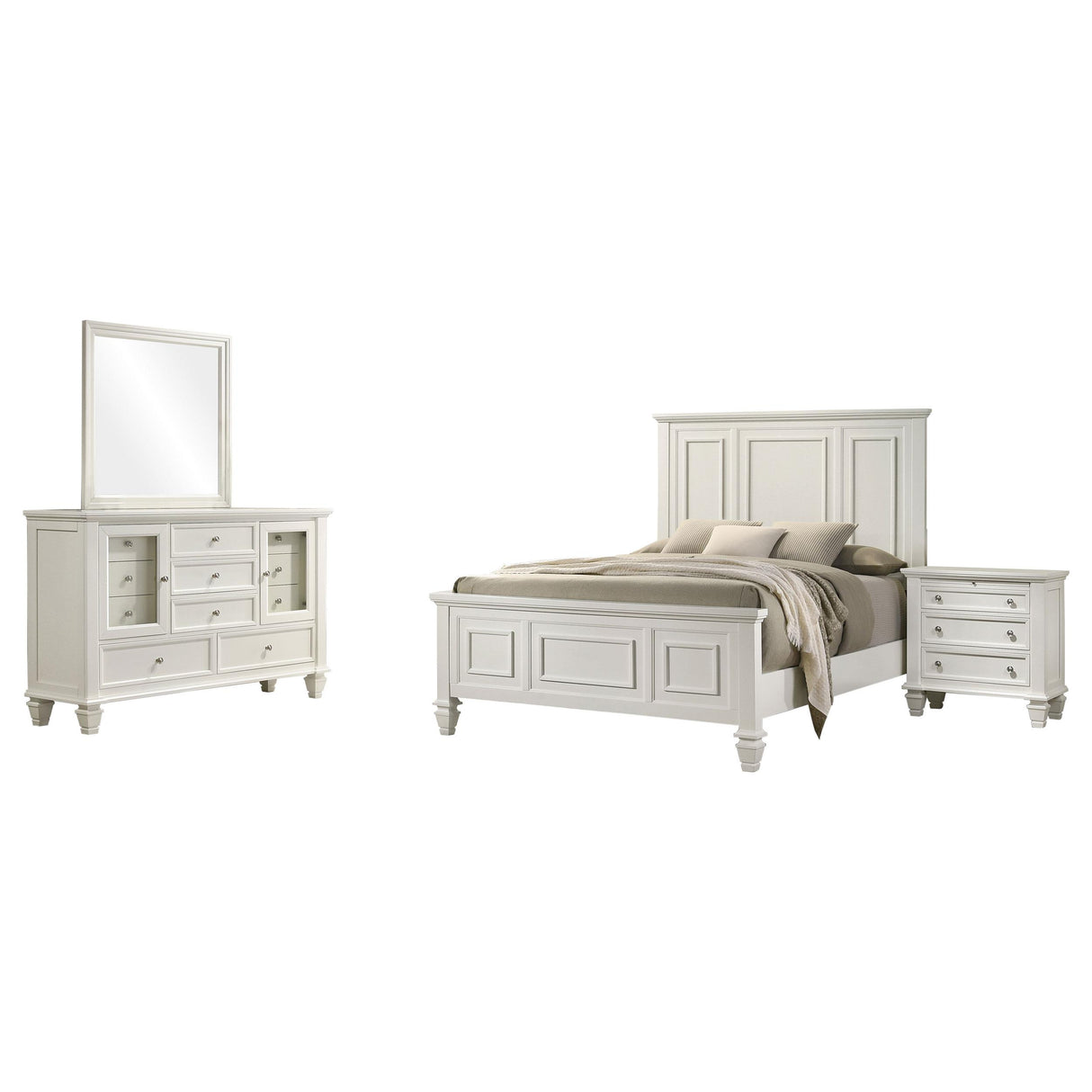 Sandy Beach Cream White 4-Piece Eastern King Bedroom Set from Coaster - Luna Furniture
