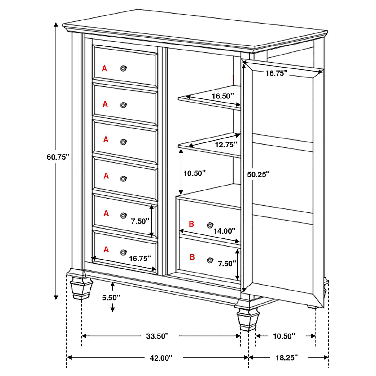 Sandy Beach White 8-Drawer Man's Chest Storage from Coaster - Luna Furniture
