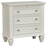 Sandy Beach White 4-Piece Eastern King Storage Bedroom Set with Sleigh Headboard from Coaster - Luna Furniture
