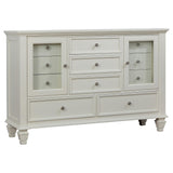 Sandy Beach White 4-Piece Eastern King Storage Bedroom Set with Sleigh Headboard from Coaster - Luna Furniture