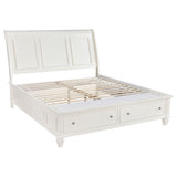 Sandy Beach White 5-Piece Eastern King Storage Bedroom Set with Sleigh Headboard from Coaster - Luna Furniture