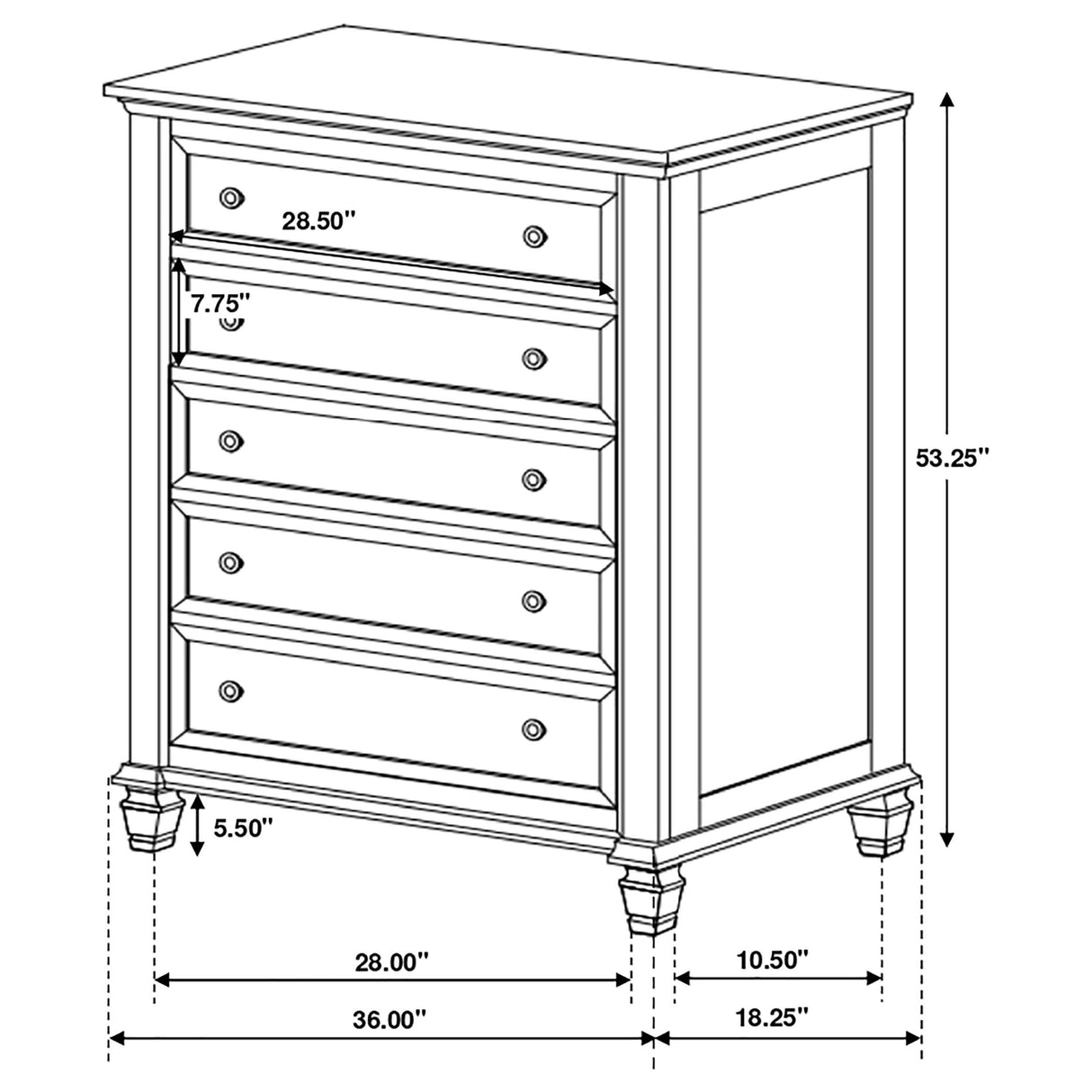 Sandy Beach White 5-Piece Eastern King Storage Bedroom Set with Sleigh Headboard from Coaster - Luna Furniture