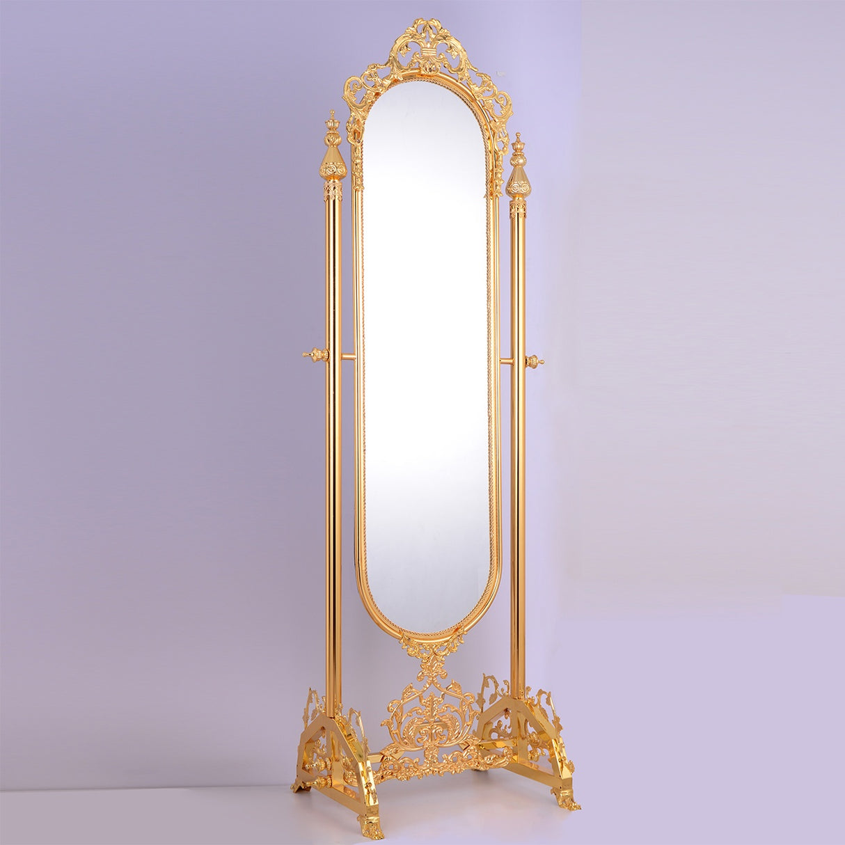HD-202 Golden Brass Floor Mirror from Homey Design - Luna Furniture