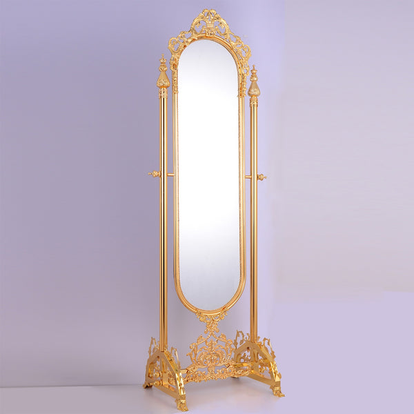 HD-202 Golden Brass Floor Mirror