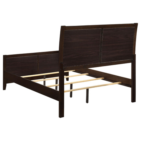 Carlton Cappuccino and Black 5-Piece Full Upholstered Bedroom Set from Coaster - Luna Furniture