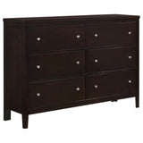 Carlton Cappuccino and Black 5-Piece Full Upholstered Bedroom Set from Coaster - Luna Furniture