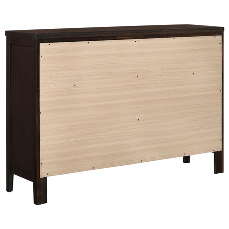 Carlton Cappuccino and Black 5-Piece Full Upholstered Bedroom Set from Coaster - Luna Furniture