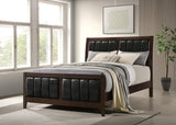 Carlton Cappuccino and Black Queen Upholstered Bed from Coaster - Luna Furniture