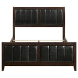 Carlton Cappuccino and Black Queen Upholstered Bed from Coaster - Luna Furniture