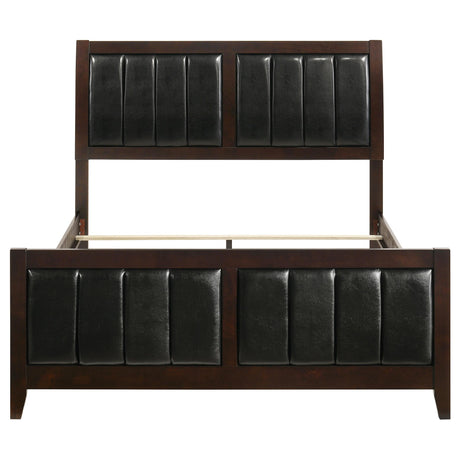Carlton Cappuccino and Black Queen Upholstered Bed from Coaster - Luna Furniture