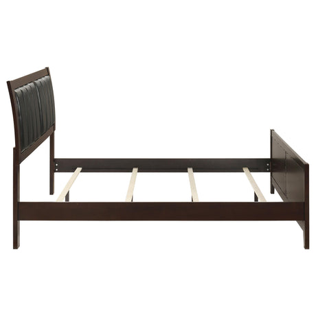 Carlton Cappuccino and Black Queen Upholstered Bed from Coaster - Luna Furniture